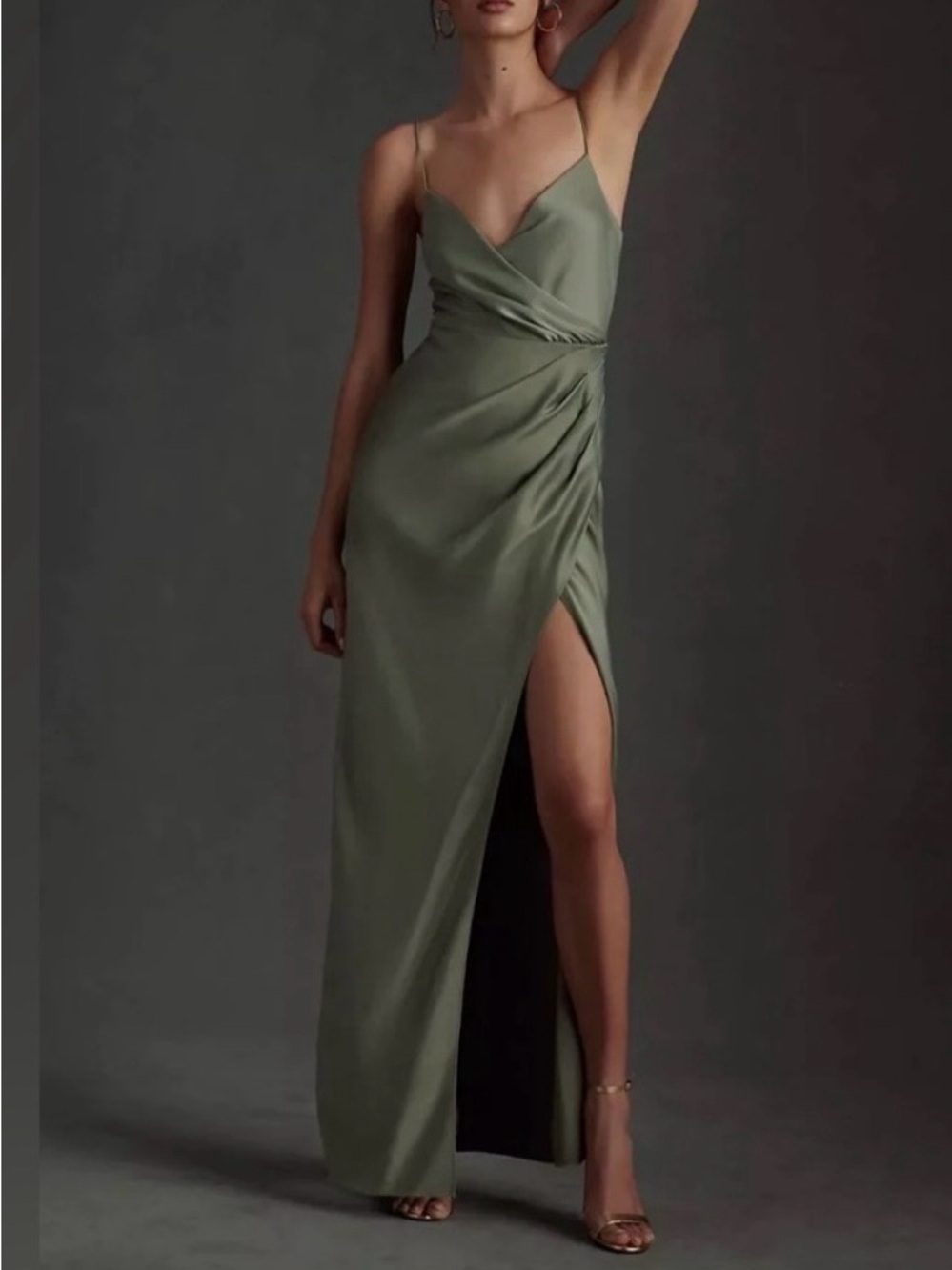 BHLDN Anthropologie Freya Satin Charmeuse Maxi Formal Bridesmaid Dress